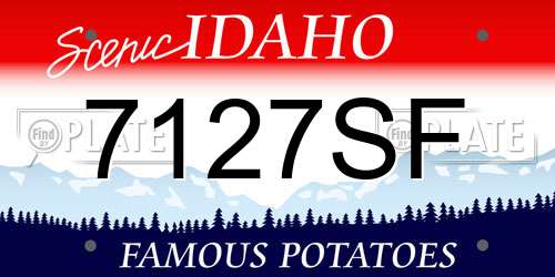 7127SF Idaho License Plate