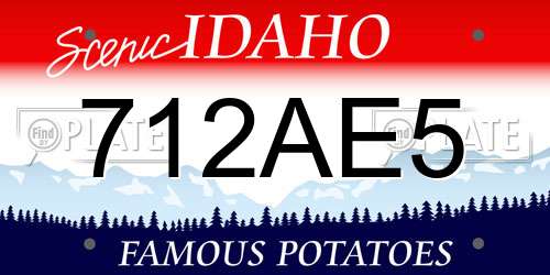 712AE5 Idaho License Plate