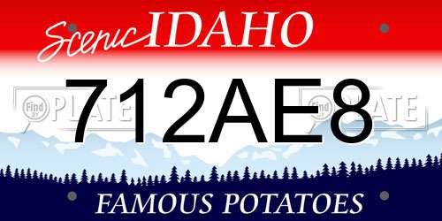 712AE8 Idaho License Plate