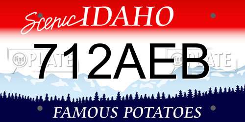 712AEB Idaho License Plate