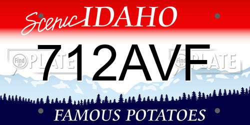 712AVF Idaho License Plate