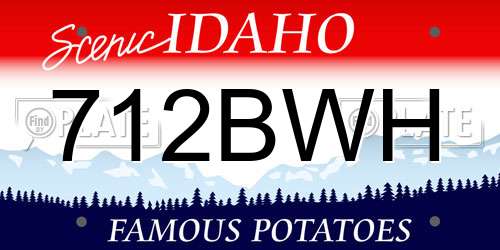 712BWH Idaho License Plate