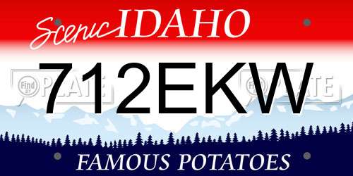712EKW Idaho License Plate