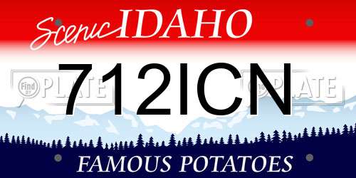 712ICN Idaho License Plate