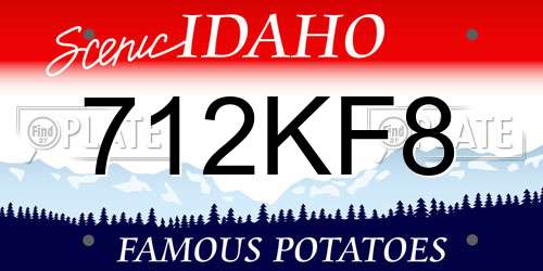 712KF8 Idaho License Plate