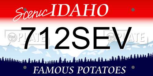712SEV Idaho License Plate