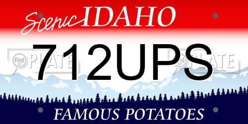 712UPS Idaho License Plate