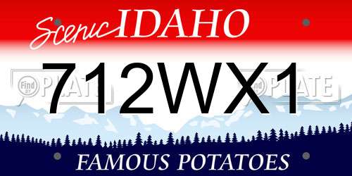 712WX1 Idaho License Plate