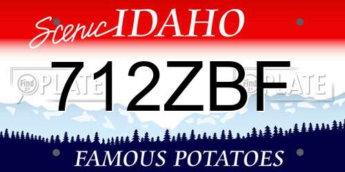 712ZBF Idaho License Plate