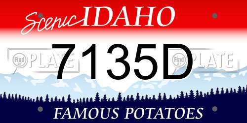 7135D Idaho License Plate