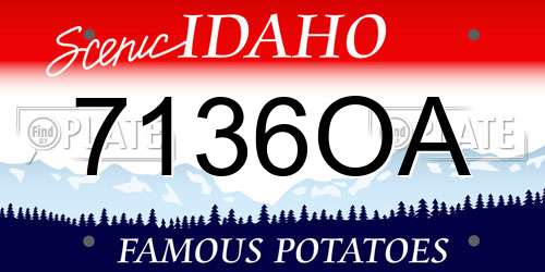 7136OA Idaho License Plate