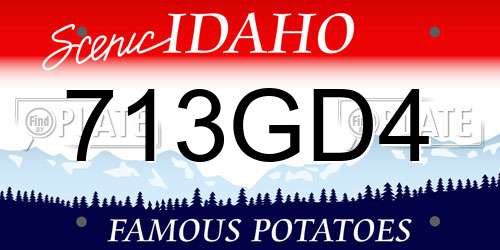713GD4 Idaho License Plate