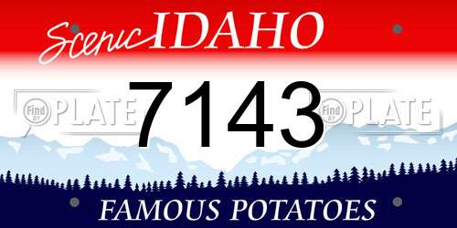 7143 Idaho License Plate