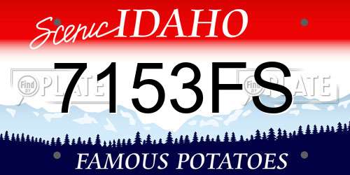 7153FS Idaho License Plate
