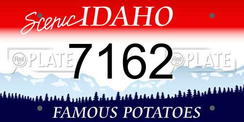 7162 Idaho License Plate
