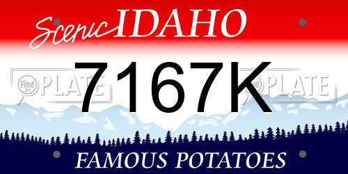 7167K Idaho License Plate