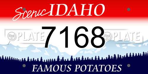 7168 Idaho License Plate
