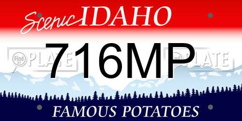 716MP Idaho License Plate