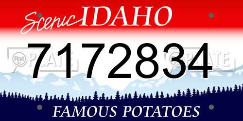 7172834 Idaho License Plate