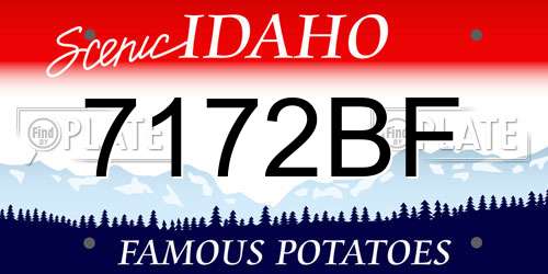 7172BF Idaho License Plate