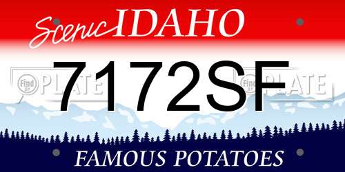 7172SF Idaho License Plate