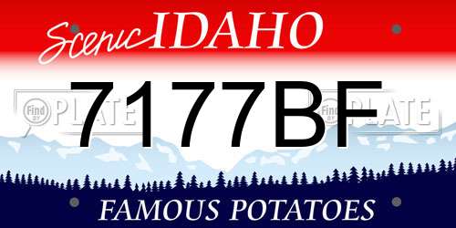 7177BF Idaho License Plate