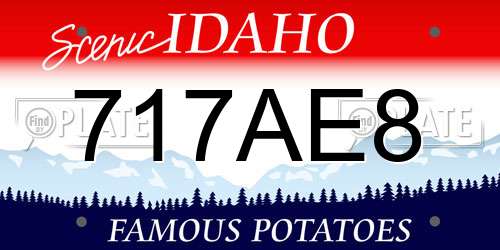 717AE8 Idaho License Plate