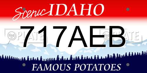 717AEB Idaho License Plate
