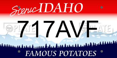 717AVF Idaho License Plate