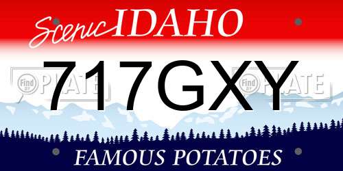 717GXY Idaho License Plate