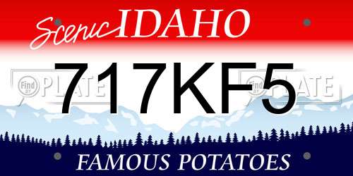 717KF5 Idaho License Plate