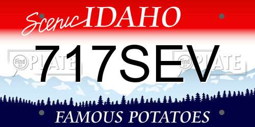 717SEV Idaho License Plate