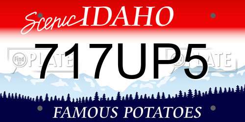 717UP5 Idaho License Plate