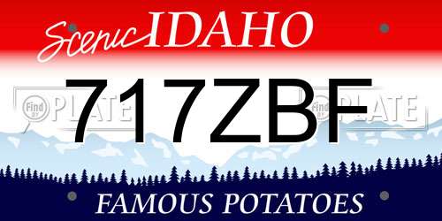 717ZBF Idaho License Plate