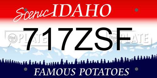 717ZSF Idaho License Plate