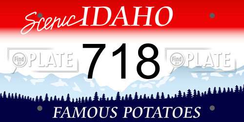 718 Idaho License Plate