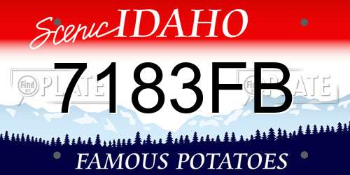 7183FB Idaho License Plate