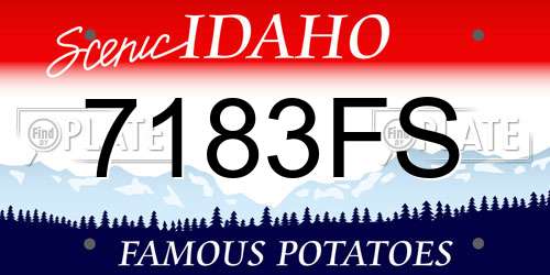 7183FS Idaho License Plate
