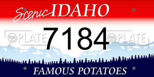 7184 Idaho License Plate