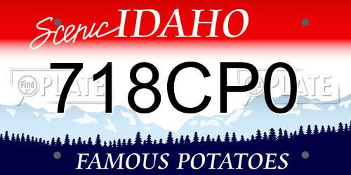 718CP0 Idaho License Plate