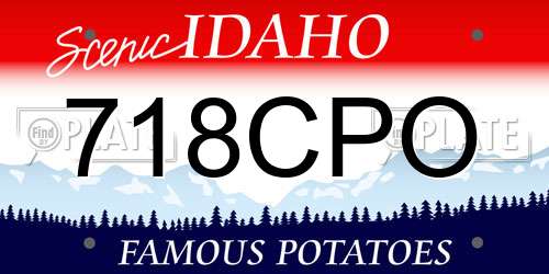 718CPO Idaho License Plate