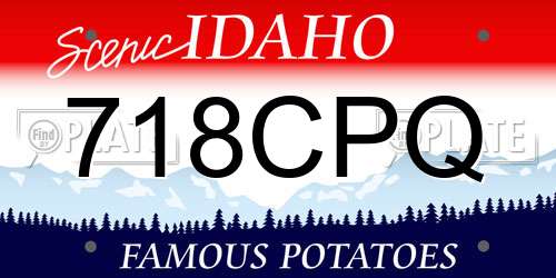718CPQ Idaho License Plate