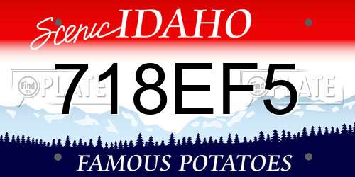 718EF5 Idaho License Plate