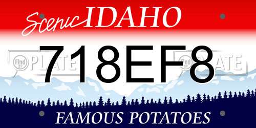 718EF8 Idaho License Plate