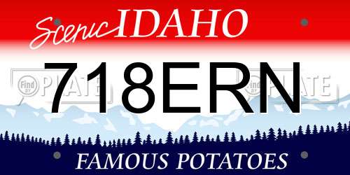 718ERN Idaho License Plate
