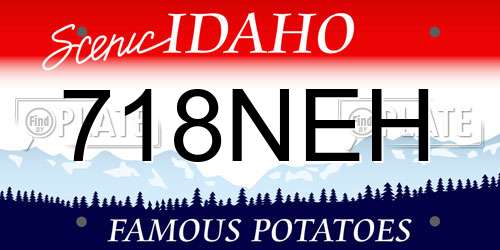 718NEH Idaho License Plate