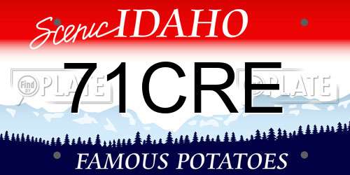 71CRE Idaho License Plate