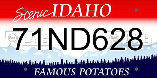 71ND628 Idaho License Plate