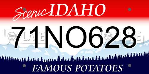 71NO628 Idaho License Plate