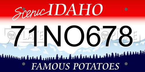 71NO678 Idaho License Plate